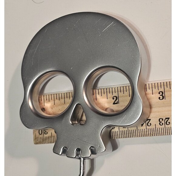 Fred Bar Bones Corkscrew Solid Silver Colored Skull Head Corkscrew 5" x 2.75" - Picture 6 of 6